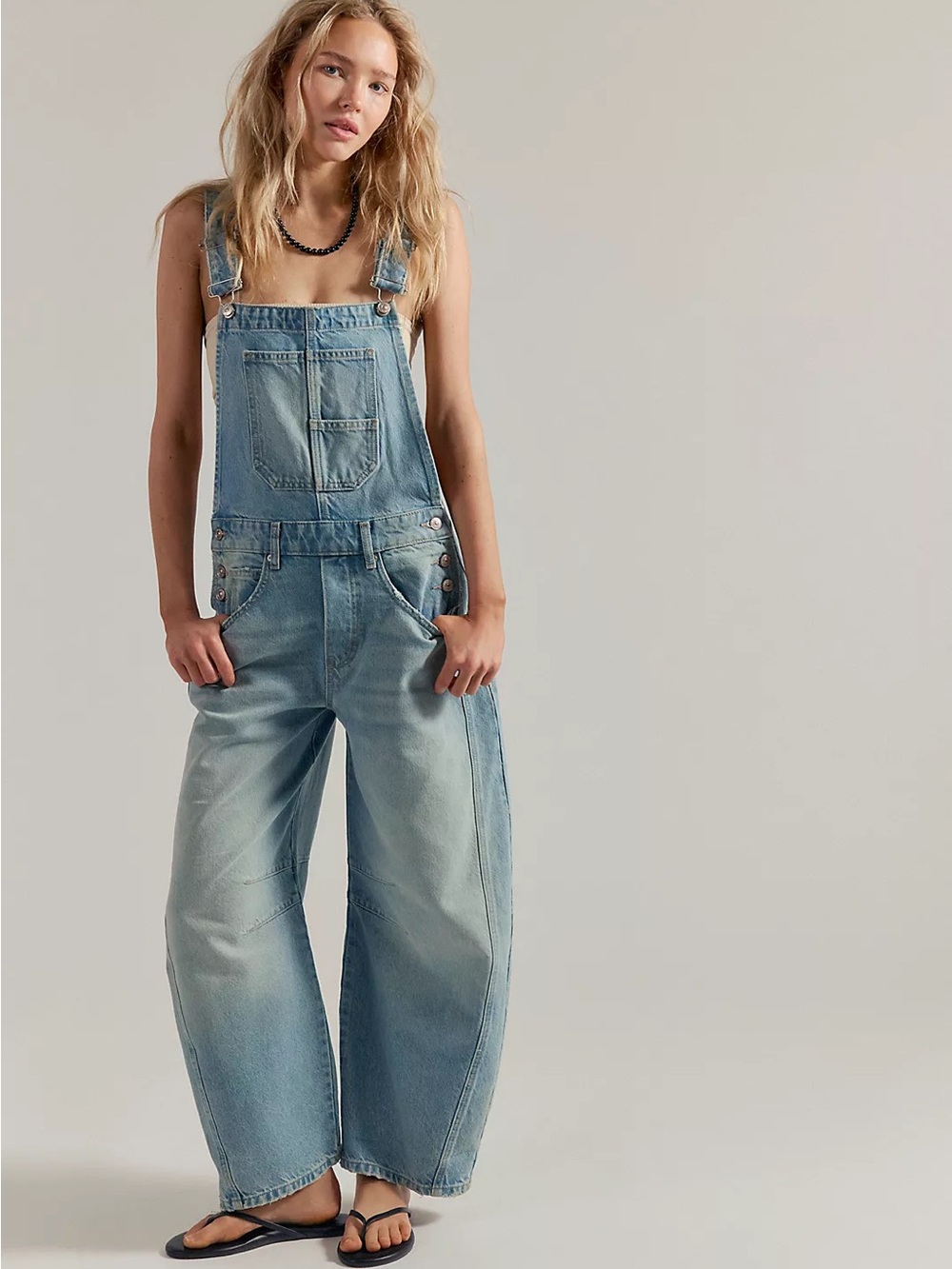 Free People We The Free Good Luck Barrel Overalls Small Kismet NWT